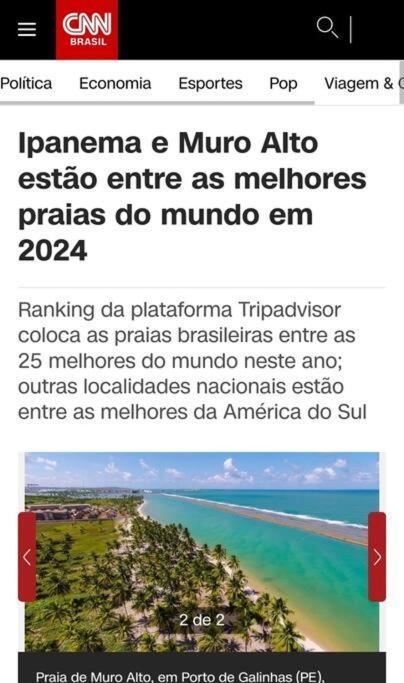 Apt Beira Mar Em Muro Alto Ao Lado Do Nanai Pôrto das Galinhas 外观 照片